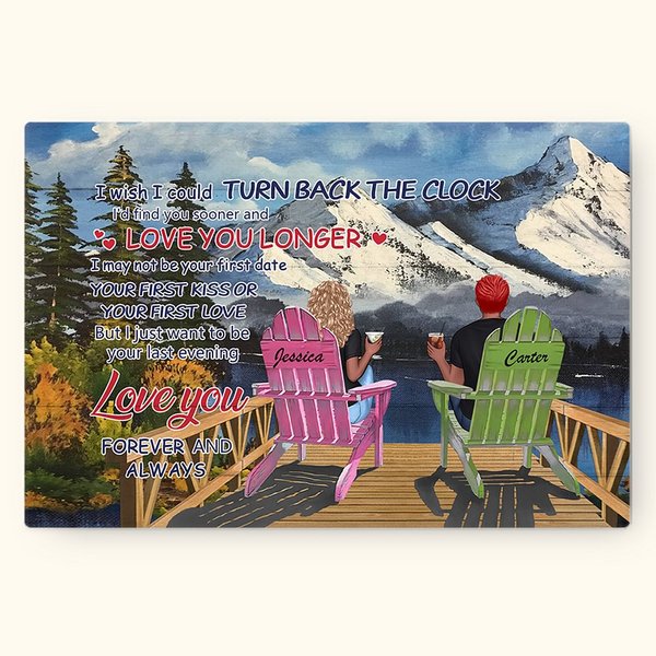 Personalized Couple Holiday I Love You Always Snow Mountain Poster Frameless Painting Christmas Valentine's Day Wall Art Print