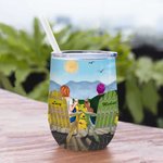 Personalised Couple I Love You Forever Sunflower  Wine Tumbler Birthday 12oz