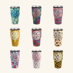 Personalised Ball Sports Charm Tag and Insulated Tumbler Holder 2 Piece Set Accessories for Bogg Bag