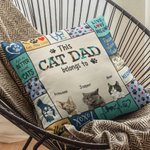 Personalised Cat Dad or Cat Mom Eat Play Love Cat Lover Throw Pillow Cover Gift for Dad Mom Sofa Decor