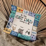 Personalised Cat Dad or Cat Mom Eat Play Love Cat Lover Throw Pillow Cover Gift for Dad Mom Sofa Decor