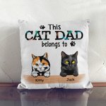 Funda de cojín personalizada This Cat Dad Belongs to para los amantes de los gatos Regalo para el Día del Padre