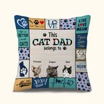 Personalised Cat Dad or Cat Mom Eat Play Love Cat Lover Throw Pillow Cover Gift for Dad Mom Sofa Decor
