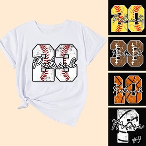 Camiseta personalizada de béisbol, baloncesto, fútbol, voleibol y softball con número y nombre Regalo para amantes del deporte