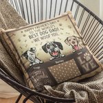 Taie de Coussin Personnalisée avec Dessin Chien Style Happy Father's Day To Best Dog Dad Cadeau Fête des Pères pour Amoureux d'Animal de Compagnie