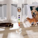 Personalized You Left Paw Print on My Heart Heart and Paw Print Sun Catcher Rainbow Bridge Pet Loss Gift