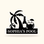 Personalised Beach Theme Metal Sign Wall Art Decoration for Indoor and Outdoor