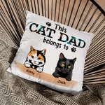 Funda de cojín personalizada This Cat Dad Belongs to para los amantes de los gatos Regalo para el Día del Padre