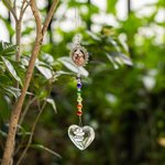 Personalized You Left Paw Print on My Heart Heart and Paw Print Sun Catcher Rainbow Bridge Pet Loss Gift