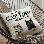 Funda de cojín personalizada This Cat Dad Belongs to para los amantes de los gatos Regalo para el Día del Padre