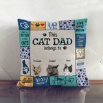 Personalised Cat Dad or Cat Mom Eat Play Love Cat Lover Throw Pillow Cover Gift for Dad Mom Sofa Decor