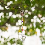Personalized You Left Paw Print on My Heart Heart and Paw Print Sun Catcher Rainbow Bridge Pet Loss Gift
