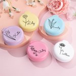 Set personnalisé de 2 brosses à cheveux de voyage rondes et pliantes avec miroir Brosse à cheveux de poche Mini peigne à cheveux pour femmes Facile à 