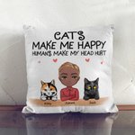 Los gatos me hacen feliz Los humanos me hacen doler la cabeza Funda de cojín para sala de estar Día del padre Cumpleaños