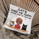 Los gatos me hacen feliz Los humanos me hacen doler la cabeza Funda de cojín para sala de estar Día del padre Cumpleaños