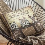 Spersonalizowana poszewka na poduszkę Cat Lover Cat Make Me Happy Humans Make My Head Hurt Gift For Cat Lover Pet Lover Sofa Home Decor