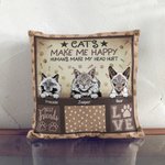 Spersonalizowana poszewka na poduszkę Cat Lover Cat Make Me Happy Humans Make My Head Hurt Gift For Cat Lover Pet Lover Sofa Home Decor