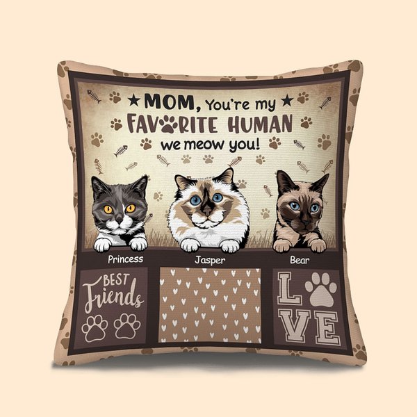 Gepersonaliseerd Kat Paw Doodle Beste Vriend Werpkussenhoes Verjaardagen Slaapkamer Decor Vaderdag Moederdag