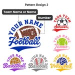 Gepersonaliseerd Glitter Honkbal Voetbal Basketbal Team met Naam T-shirt voor Sportliefhebber