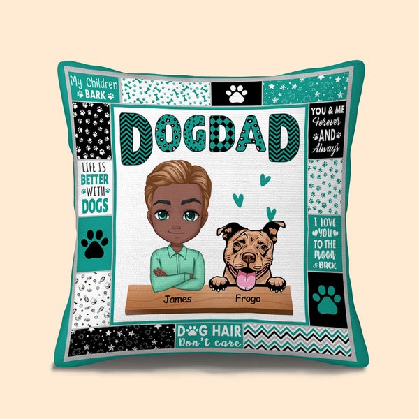 Gepersonaliseerd Life Is Better with Dogs Cute Paw Kussenhoes Verjaardag voor Woonkamer Vaderdag