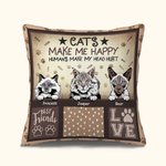 Spersonalizowana poszewka na poduszkę Cat Lover Cat Make Me Happy Humans Make My Head Hurt Gift For Cat Lover Pet Lover Sofa Home Decor