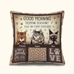 Taie d'Oreiller Personnalisée avec Nom et Race de Chat Décoration pour Canapé et Lit Cadeau Anniversaire pour les Amoureux des Chats