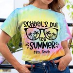 Maglietta personalizzata School's Out for Summer Ultimo giorno di scuola Tie-Dye Insegnanti Studenti Stagione dei diplomi