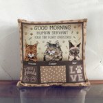 Taie d'Oreiller Personnalisée avec Nom et Race de Chat Décoration pour Canapé et Lit Cadeau Anniversaire pour les Amoureux des Chats