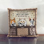 Gepersonaliseerde Happy Father's Day To the World's Best Cat Dad Kussenhoes voor Vaderdag Cat Dad Home Decoratie