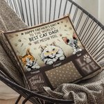 Gepersonaliseerde Happy Father's Day To the World's Best Cat Dad Kussenhoes voor Vaderdag Cat Dad Home Decoratie