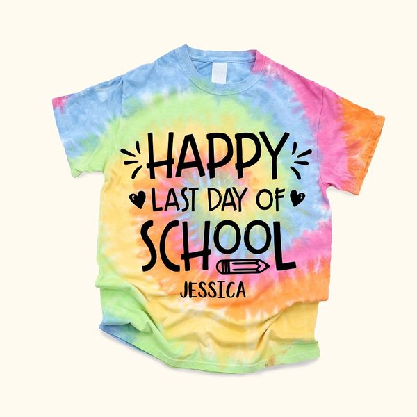 Maglietta personalizzata School's Out for Summer Ultimo giorno di scuola Tie-Dye Insegnanti Studenti Stagione dei diplomi