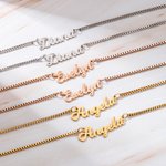 Collier Double Chaînes Personnalisé avec Prénoms en Plaque Bijou en Acier Inoxydable pour Femme
