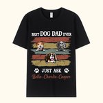 Personalisierte Best Dog Dad Ever Just Ask Dad und Hunde T-Shirt Vatertag Geschenk für Hundeliebhaber Dog Dad