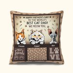 Gepersonaliseerde Happy Father's Day To the World's Best Cat Dad Kussenhoes voor Vaderdag Cat Dad Home Decoratie