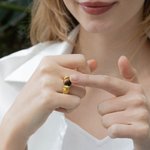 Bague Personnalisée avec Cristal de Jade et Pierre de Naissance Accessoire Outil Massage Yoga Méditation Relaxation Cadeau pour Ami
