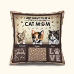 Personalized I Just Want To Be A Stay At Home Cat Mom Cat Dad  Throw Pillow Cover Birthday Gift