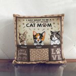 Personalized I Just Want To Be A Stay At Home Cat Mom Cat Dad  Throw Pillow Cover Birthday Gift