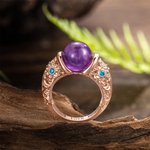 Bague Personnalisée avec Cristal de Jade et Pierre de Naissance Accessoire Outil Massage Yoga Méditation Relaxation Cadeau pour Ami