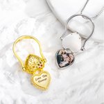 Personalizada Love Bee Honeycomb Foto Colgante Anillo Collar Regalo para Novia Mamá Miembro de la familia