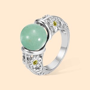 Personalisierte natürliche Heilung Kristall Jade Perle Geburtsstein Massage Yoga Meditation Entspannung Ring