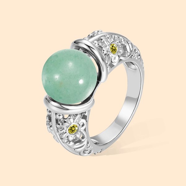 Personalized Natural Healing Crystal Jade Bead Birthstone Massage Yoga Meditation Relaxation Ring