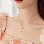 Personalisierte Flatternde Engelsflügel Halskette mit Herzform Geburtsstein Valentinstag Geburtstag Jahrestag Geschenk für Damen