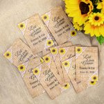 Paquets de graines de papier kraft de tournesol et de dentelle personnalisés faveurs de mariage 10 PCS
