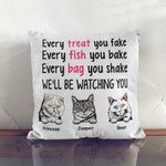 Gepersonaliseerde Cat Pet I'll be Watching You Furry Cat Kussenhoes voor Katteneigenaar voor de Woonkamer