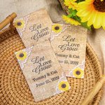 Paquets de graines de papier kraft de tournesol et de dentelle personnalisés faveurs de mariage 10 PCS