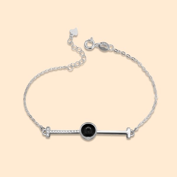 Bracciale di proiezione personalizzato con 100 lingue ti amo e foto per la famiglia o gli amici di lei