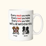 Personalized Dog Will Be Watching You Cute Furry Friend White Ceramic Mug  for Dog Owner C-type Handle