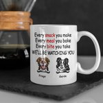 Personalized Dog Will Be Watching You Cute Furry Friend White Ceramic Mug  for Dog Owner C-type Handle