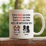 Personalized Dog Will Be Watching You Cute Furry Friend White Ceramic Mug  for Dog Owner C-type Handle