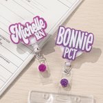 Personalised Glitter Sequin Acrylic Badge Reel with Name Gift for Nurse Doctor